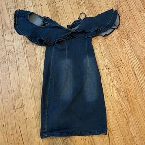 Mebon by Machine Jeans off the shoulder dress Y2K